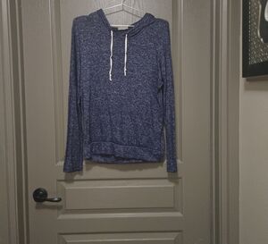 Blue Long Sleeve Relaxed Hoodie